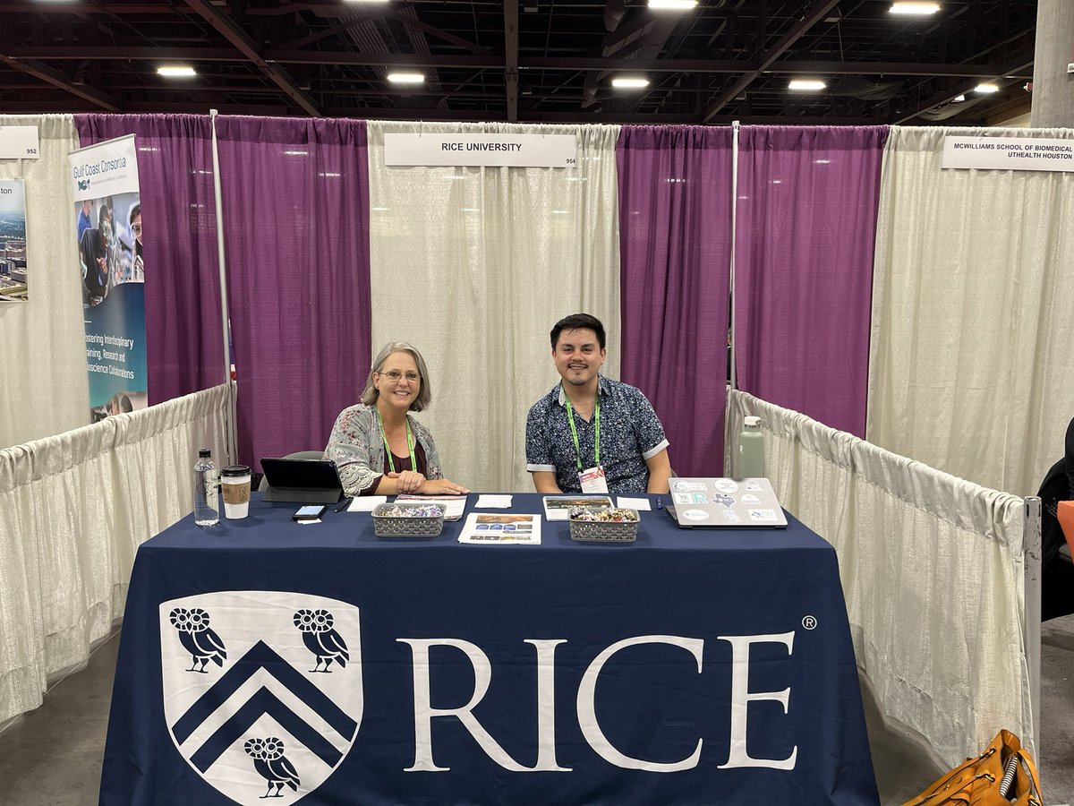 Come check out the <a href="/RiceUniversity/">Rice University</a> booth at #ndistem2024 <a href="/SACNAS/">SACNAS</a> if you are here!! Some cool swag and information about our grad programs!!
