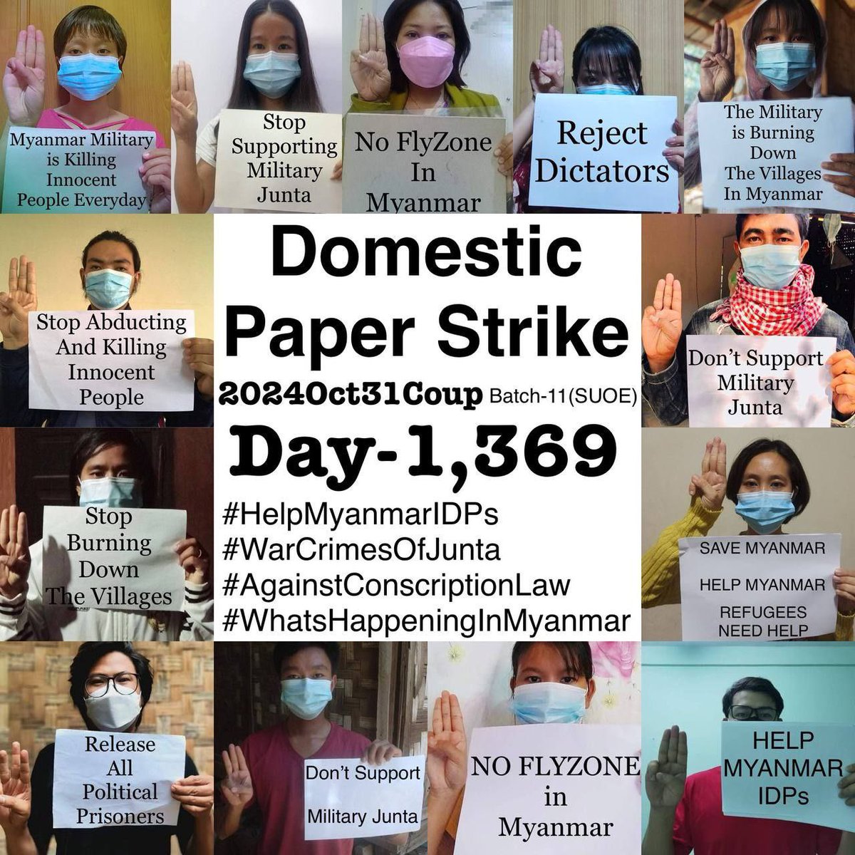 cherrytt16686's tweet photo. Daily anti-coup revolutionary domestic strike by pro-democracy CDMer teachers from Sagaing University of Education as Day-1,369.  #2024Oct31Coup #WhatsHappeningInMyanmar https://t.co/Ds4as39AV0