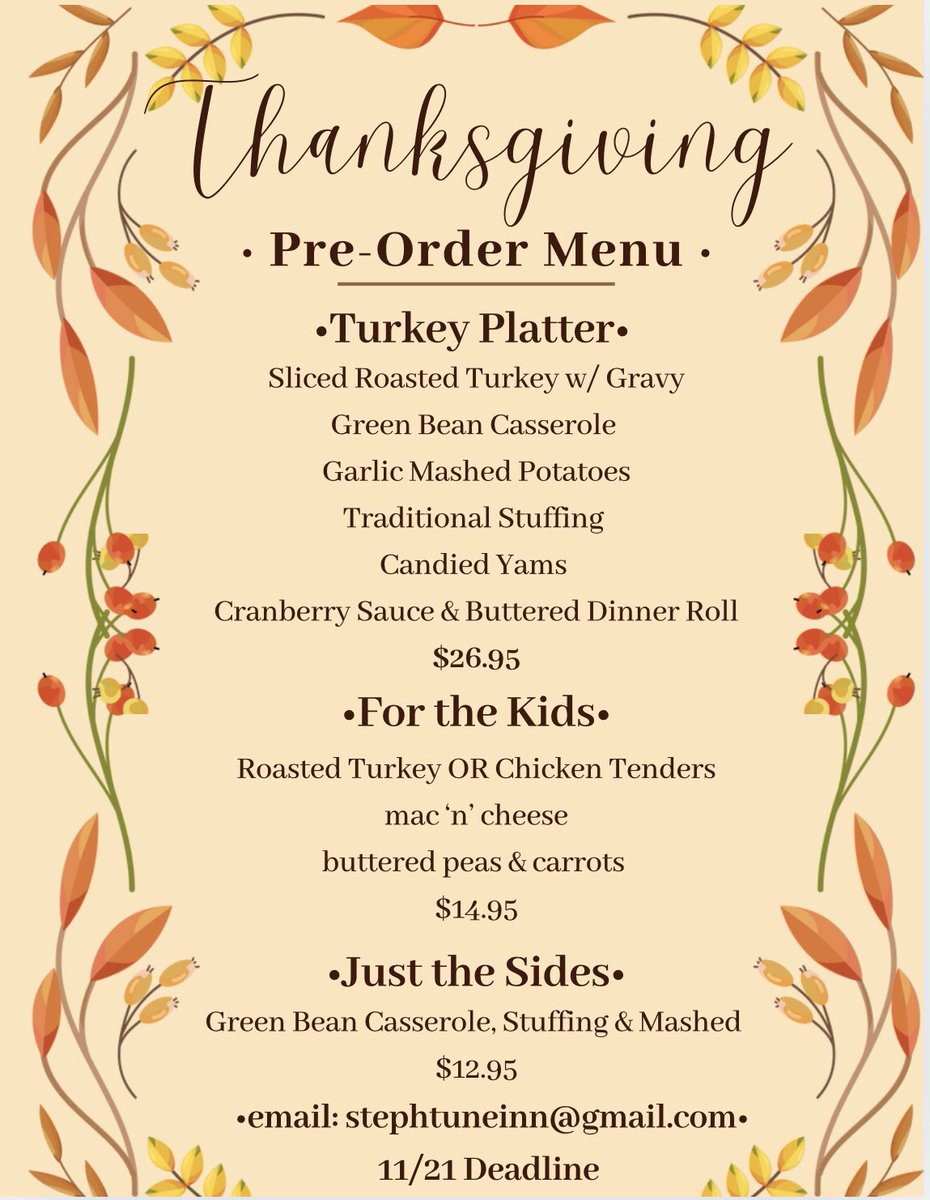 It’s Nov 1st . . . 
Only 27 days until Turkey Day! 🦃 
Place your orders today through 11/21
Email: stephtuneinn@gmail.com
<a href="/CapitolHillBID/">Capitol Hill BID</a> <a href="/CHAMPSdc/">CHAMPSdc</a> <a href="/theHillisHome/">The Hill is Home</a> <a href="/HillRagDC/">HillRag DC</a> <a href="/HeardontheHill/">Heard on the Hill</a> <a href="/PoPville/">PoPville</a> <a href="/SEDCScoop/">Southeast DCScoop</a> <a href="/SWDCScoop/">Southwest DCScoop</a> <a href="/capitalcommnews/">CapitalCommunityNews</a> <a href="/BarredinDC/">Barred in DC</a> <a href="/EasternMarketMS/">Eastern Market Main Street</a>