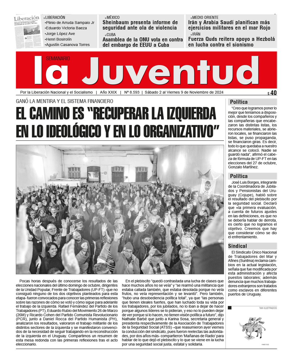 D_LaJuventud's tweet photo. 📷 SALIÓ LA JUVENTUD ¡Y YA SE DISTRIBUYE EN TODO EL PAÍS! 📷 Accedé a la información necesaria para entender lo que pasa en el país y el mundo. Recibilo todas las semanas en tu casa 📷 1 mes $150 📷 3 meses $400 📷 1 año $1.400 📷📷 https://t.co/pk1U2v6j92