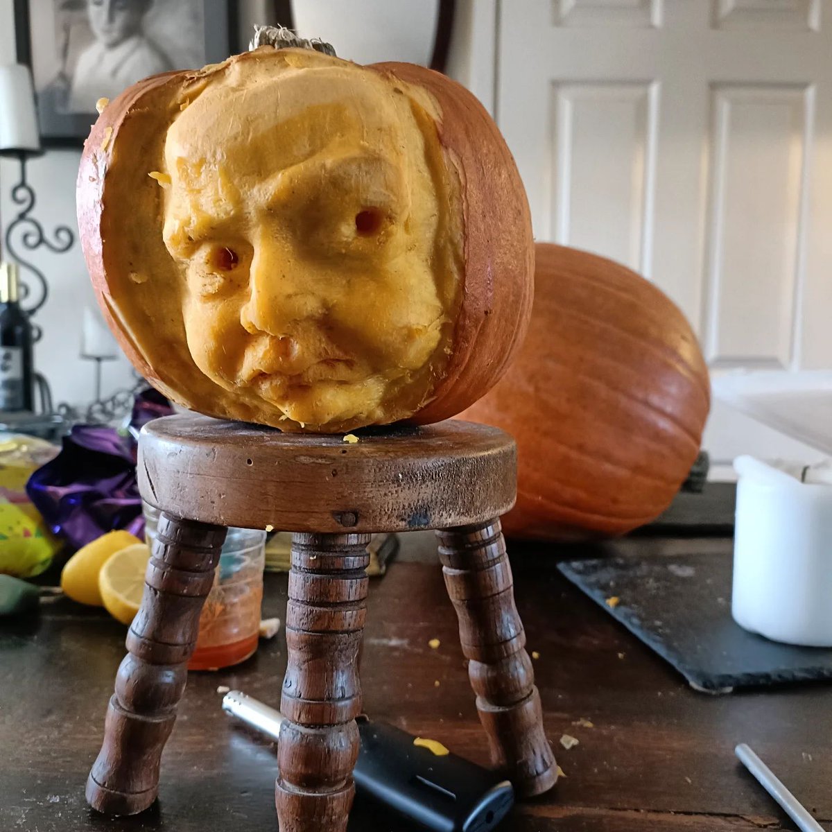 Tessa's brilliant pumpkin carving.