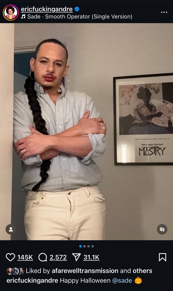 Lmao Eric Andre went as Sade last night