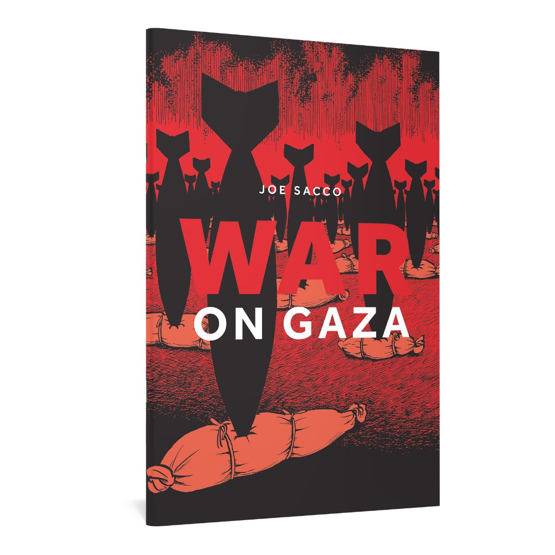fantagraphics's tweet image. Out 12/17, War on Gaza by Joe Sacco is a timely satirical broadside on Israel&apos;s genocidal campaign against Gaza by the most acclaimed comics journalist working today. ow.ly/XmGh50TYjLT