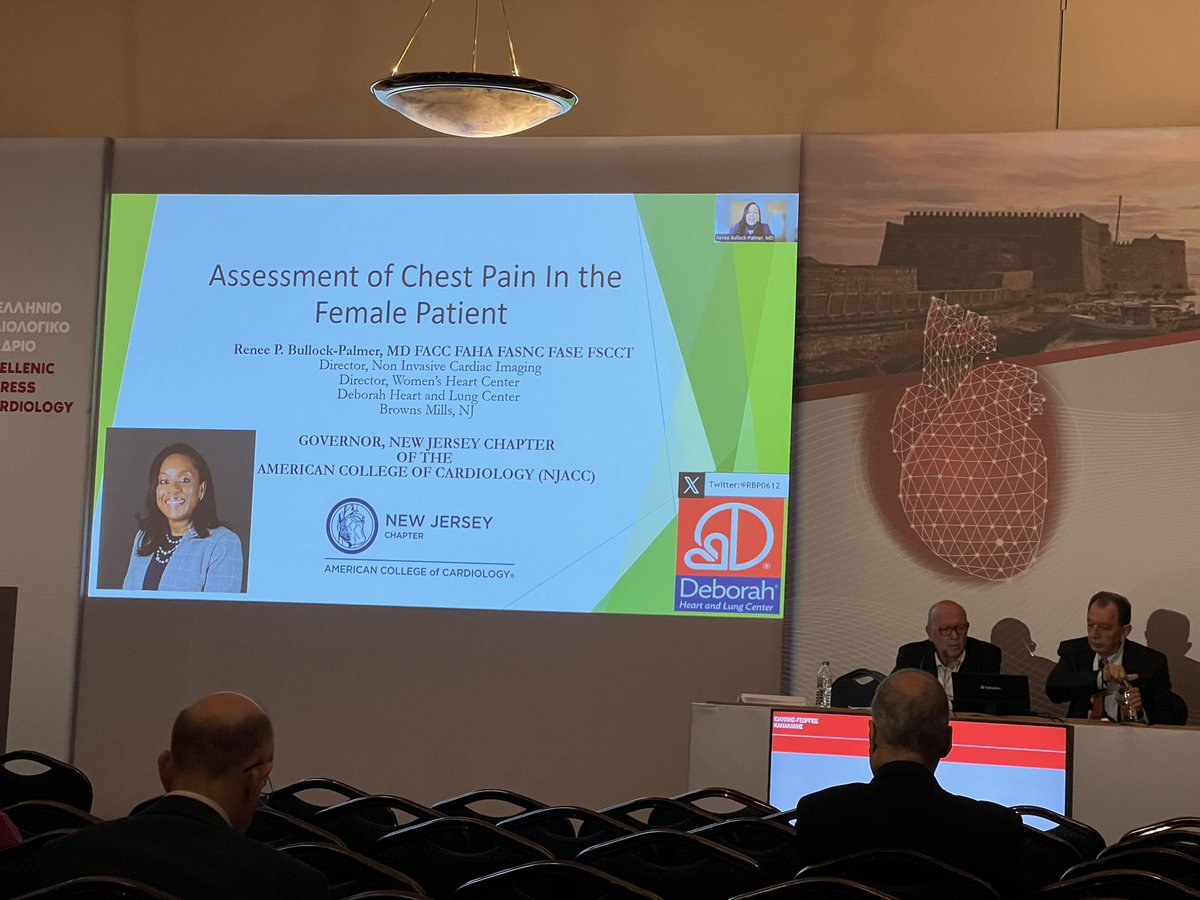 NJACC's tweet image. Current @NJACC Gov @RBP0612 speaking virtually now at the 45th Annual Mtg of the Hellenic Society of Cardiology in Crete; the New Jersey Chapter’s twin international Chapter.