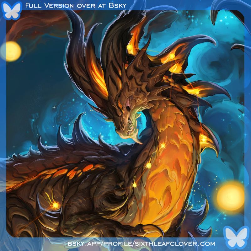 sixthleafclover's tweet photo. Zodiac Dragon Scorpio is being revealed in a blue galaxy 💙 https://t.co/gybFjhuvSD