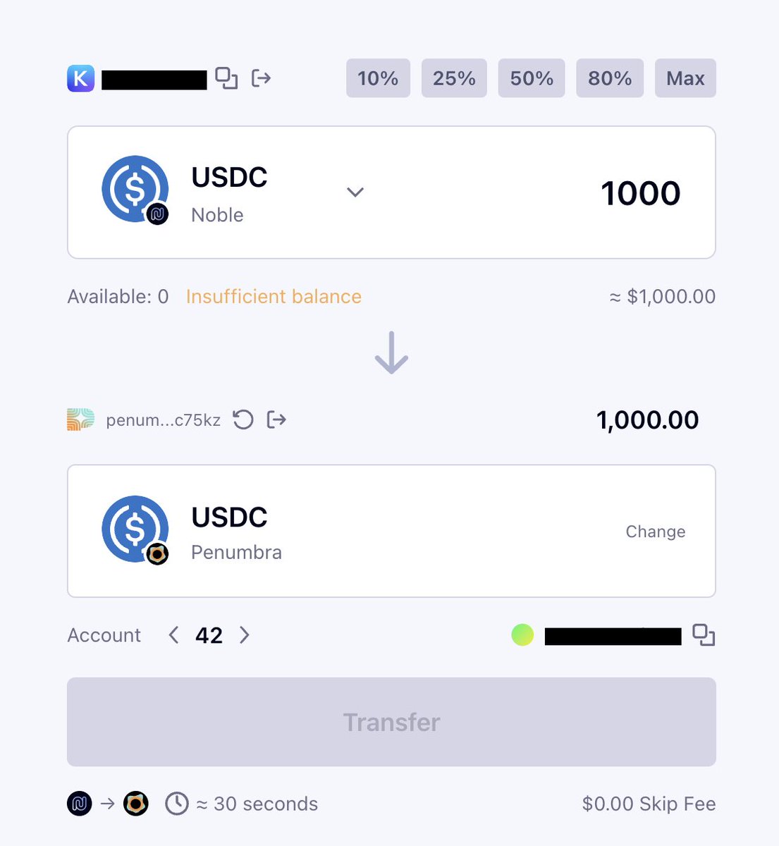 Penumbra is now supported as a destination on Noble Express, with full account and ephemeral address support <a href="/noble_xyz/">Noble</a>