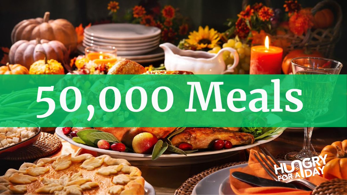HungryForADay's tweet photo. We've identified over 50k people who may not have a Thanksgiving meal without our help.

We'll be giving Thanksgiving dinners to shelters, soup kitchens and food pantries, but also families still rebuilding from Hurricane Helene &amp; Milton. 

https://t.co/iFLwPzDFqm https://t.co/ph3mvxLjsQ