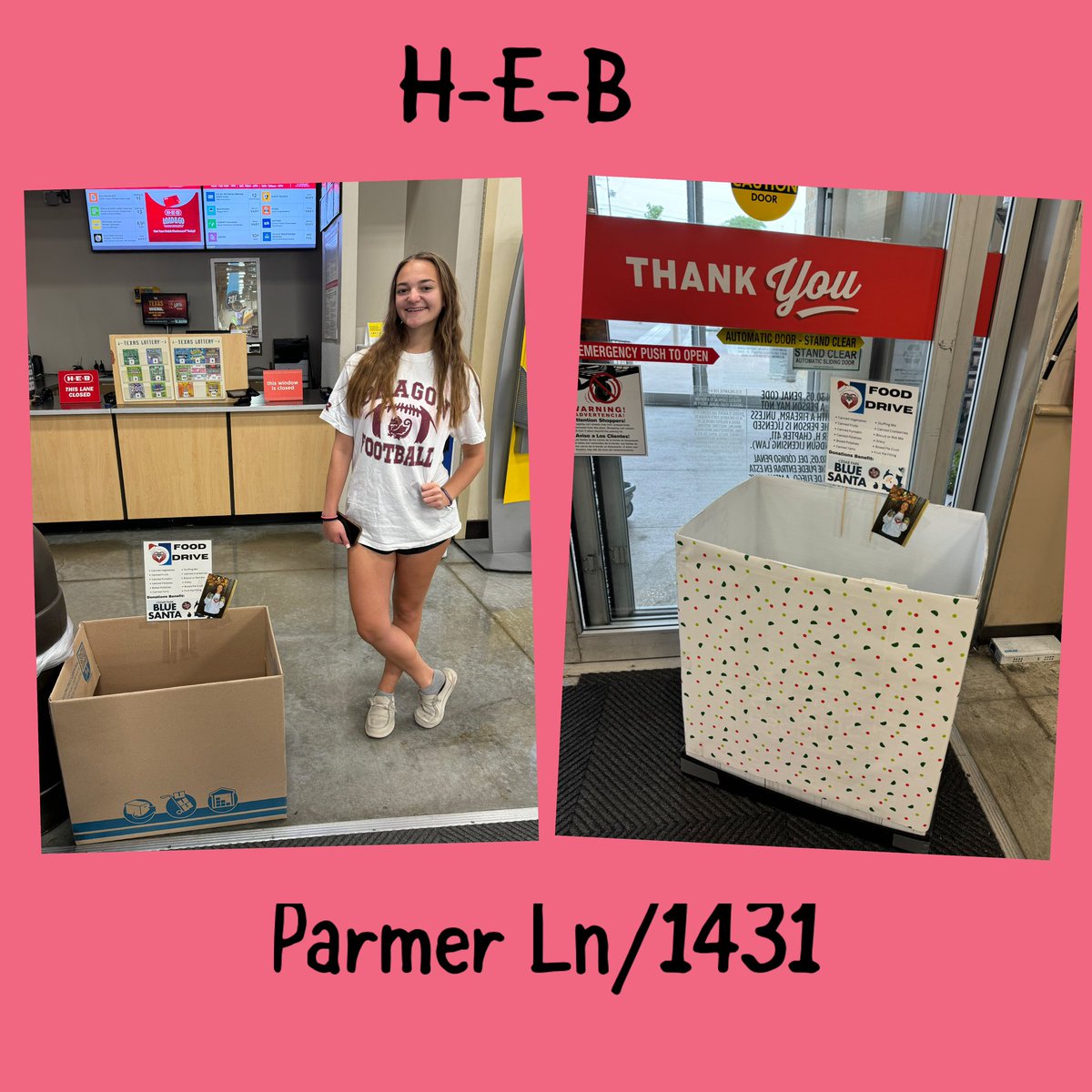 GraciesCanGoods's tweet photo. It’s the season of giving &amp; time to help families in need in our community! Bins are ready for collection at Cedar Park Library Cedar Park Rec &amp; @HEB Parmer/1431! You can also make a monetary donation! Please help us spread joy &amp; kindness this holiday season ❤️ https://t.co/L3pTw3WBXy