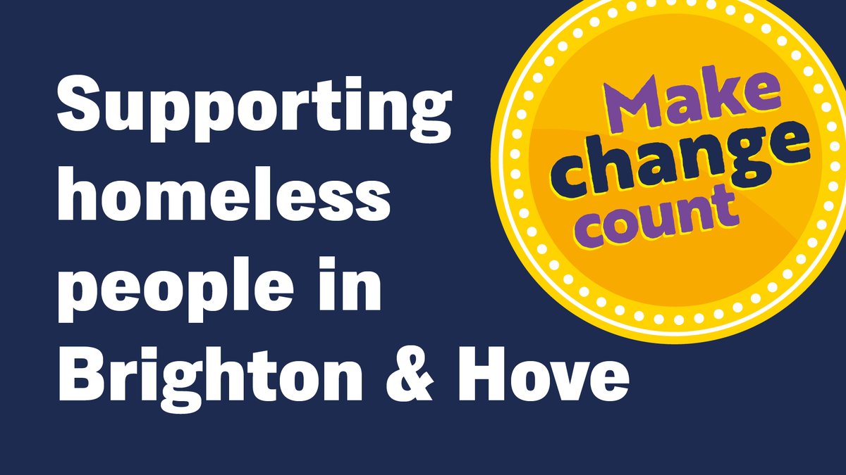 BrightonHoveCC's tweet photo. Donating to #MakeChangeCount is a great way to help everyone experiencing homelessness in Brighton &amp; Hove.

➡️ Find out more at https://t.co/UcYZU3ET0B

Your donation can help changes lives. https://t.co/Xjd9u4EN4c