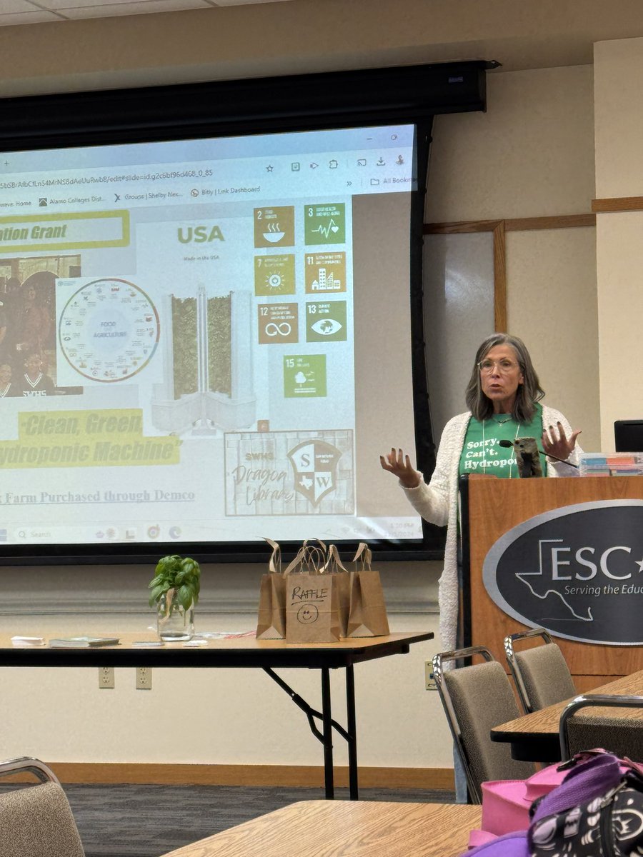 SWISDLibraries's tweet photo. Shout out to our Library team from Southwest High School. They are sharing their hydroponics gardening project at region 20 conference!#SWHS #libraryinnovation https://t.co/pIsshOCeNp