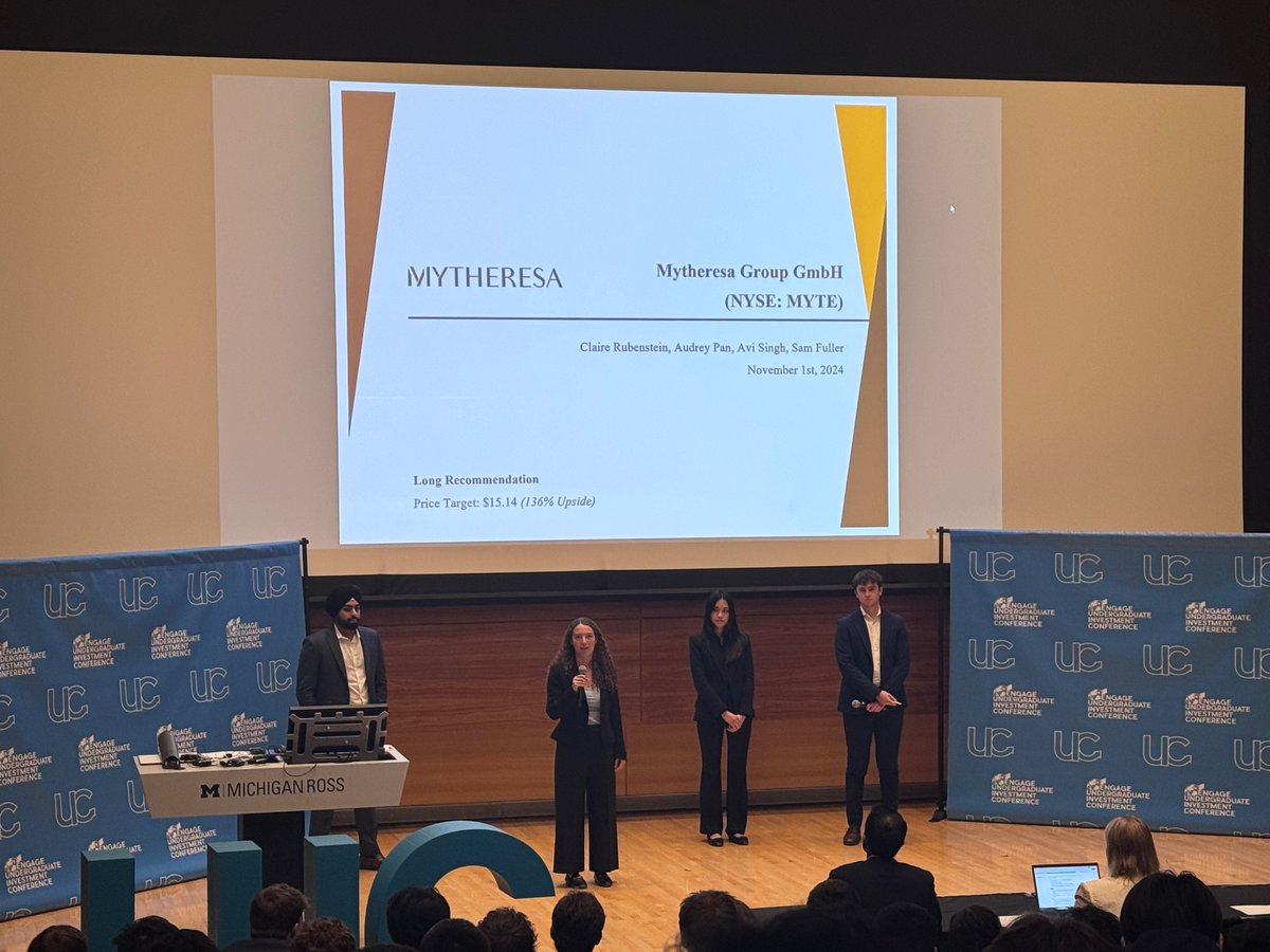 engage_iies's tweet photo. First up in the final round is Duke, presenting a long position on Mytheresa. #ENGAGEUIC 2024 https://t.co/kW2781qus8