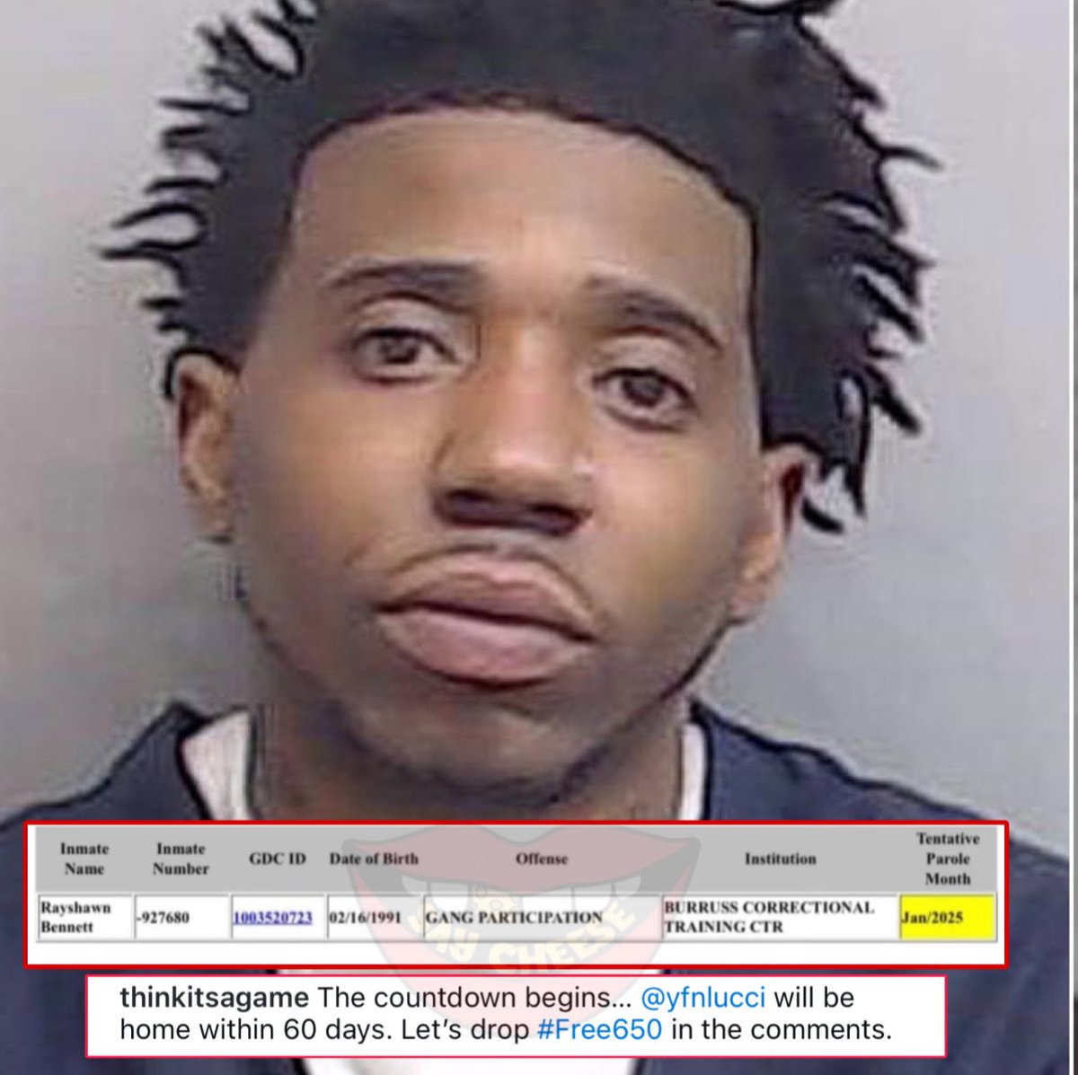 YFN Lucci is scheduled to be released from prison in January 2025
