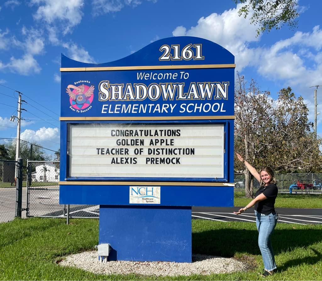 Congratulations to SLE Teacher of Distinction, Alexis Premock!

Ms. Premock is an incredible 1st grade teacher. She sets high expectations for her students, makes learning fun, and is revered by colleagues and parents.

We are so proud of you Ms. Premock, you are golden! 🍏🍎🍏🍎