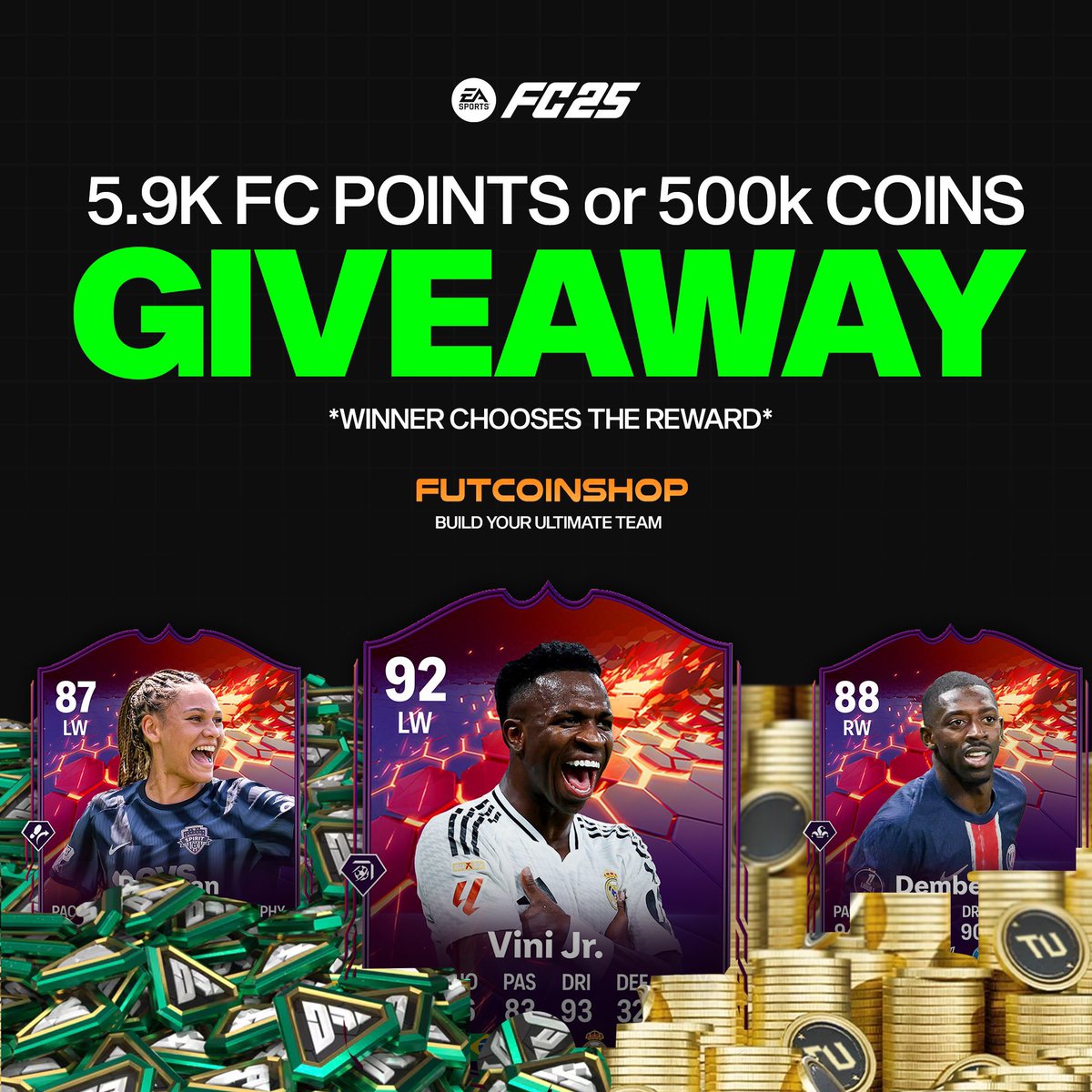 FifaTradingRomania (@fifa_romania) on Twitter photo 🚨 FAST 5.9k FC Points Giveaway
• 🔁 RT
• ✅ Follow me & <a href="/FUTCoinShop/">FUT Coin Shop</a>
• 🎮 Tell me your console
Winner picked in 24hrs ⏳ #FC25 🚨 FAST 5.9k FC Points Giveaway
• 🔁 RT
• ✅ Follow me & <a href="/FUTCoinShop/">FUT Coin Shop</a>
• 🎮 Tell me your console
Winner picked in 24hrs ⏳ #FC25