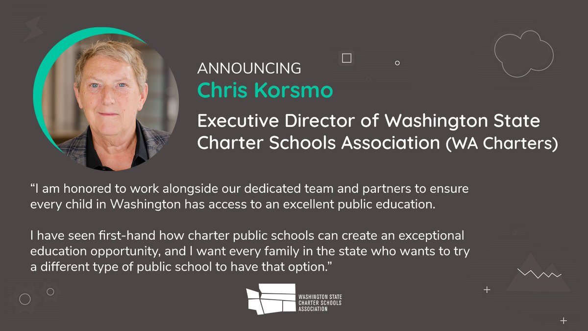 WA_Charters's tweet photo. We are thrilled to have Chris Korsmo at the helm of our organization, as she brings vast experience in government affairs, policy, and advocacy!

Read our announcement here: https://t.co/ovL8HS442g

#WACharters #CharterPublicSchools #WashingtonEducation https://t.co/gzdwDMPXlN