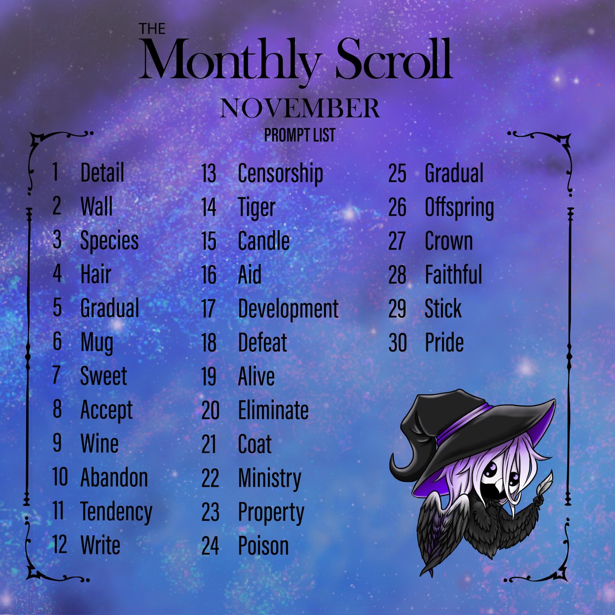 Join the Monthly Scroll creative challenge by tagging your art with #MonthlyScroll