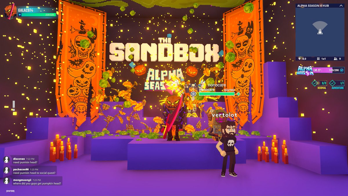 galac974_'s tweet photo. 🎃👻 Rocking my spookiest look at the HUB photobooth in @TheSandboxGame. Come join, and get ghoulish! https://t.co/PWWimI279I #TheSandbox #AlphaSeason4 #AS4SocialChallenge https://t.co/00uIITYfw6