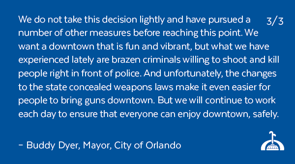 orlandomayor's tweet photo. Our community is devastated following a tragedy that took the lives of two individuals and forever changed the lives of many others. As we send our collective support to those impacted, we're continuing to leverage every single tool available to keep our city safe. https://t.co/XEOftveJ9P