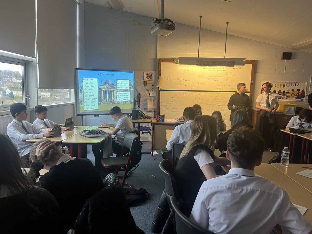 A massive well done to our German pupils for teaching a mini German class to our S2 French classes 👏🏼🇩🇪 <a href="/kpss_modernlang/">King's Park Modern Languages</a>