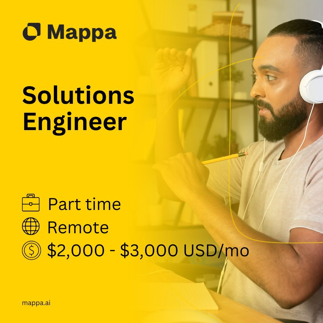 mappa_ai's tweet photo. 8️⃣ Solutions Engineer
Full-time | Remote 🌍 | $2,500 - $3,750 USD
Join us as a Solutions Engineer!
https://t.co/TgVnnyqzlv
#EngineeringJobs #SolutionsEngineer #RemoteJobs https://t.co/2T79EBDbgJ