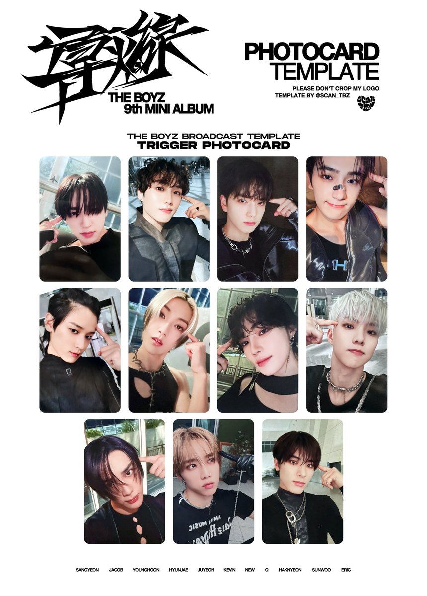 scan_tbz's tweet photo. THE BOYZ - 9th Mini Album [導火線 (도화선) | TRIGGER - BROADCAST PHOTOCARD TEMPLATE

더보이즈 도화선 트리거 - 공방 미공포 포카 포토카드 리스트

#더보이즈 #상연 #제이콥 #영훈 #현재 #주연 #케빈 #뉴 #큐 #학년 #선우 #에릭 https://t.co/W8LiRTrdYR