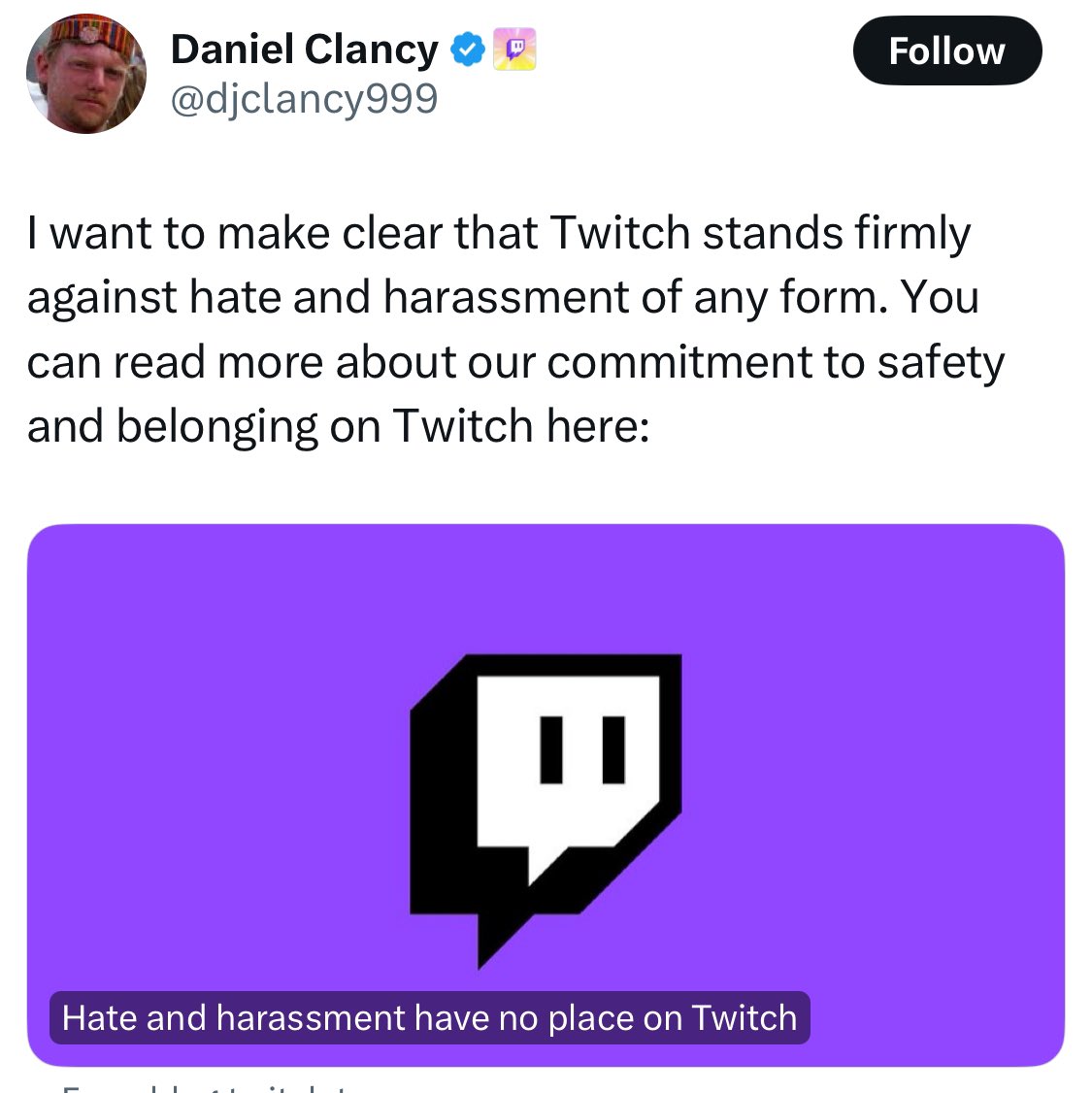 Dan Clancy, the CEO of Twitch, makes no mention of the antisemitism that has been festering under his watch. Look no further than the hate of Hasan Piker, who vilifies Orthodox Jews as “inbred”; the hate of Myron Gaines, who said the country must be taken back from “Jewish