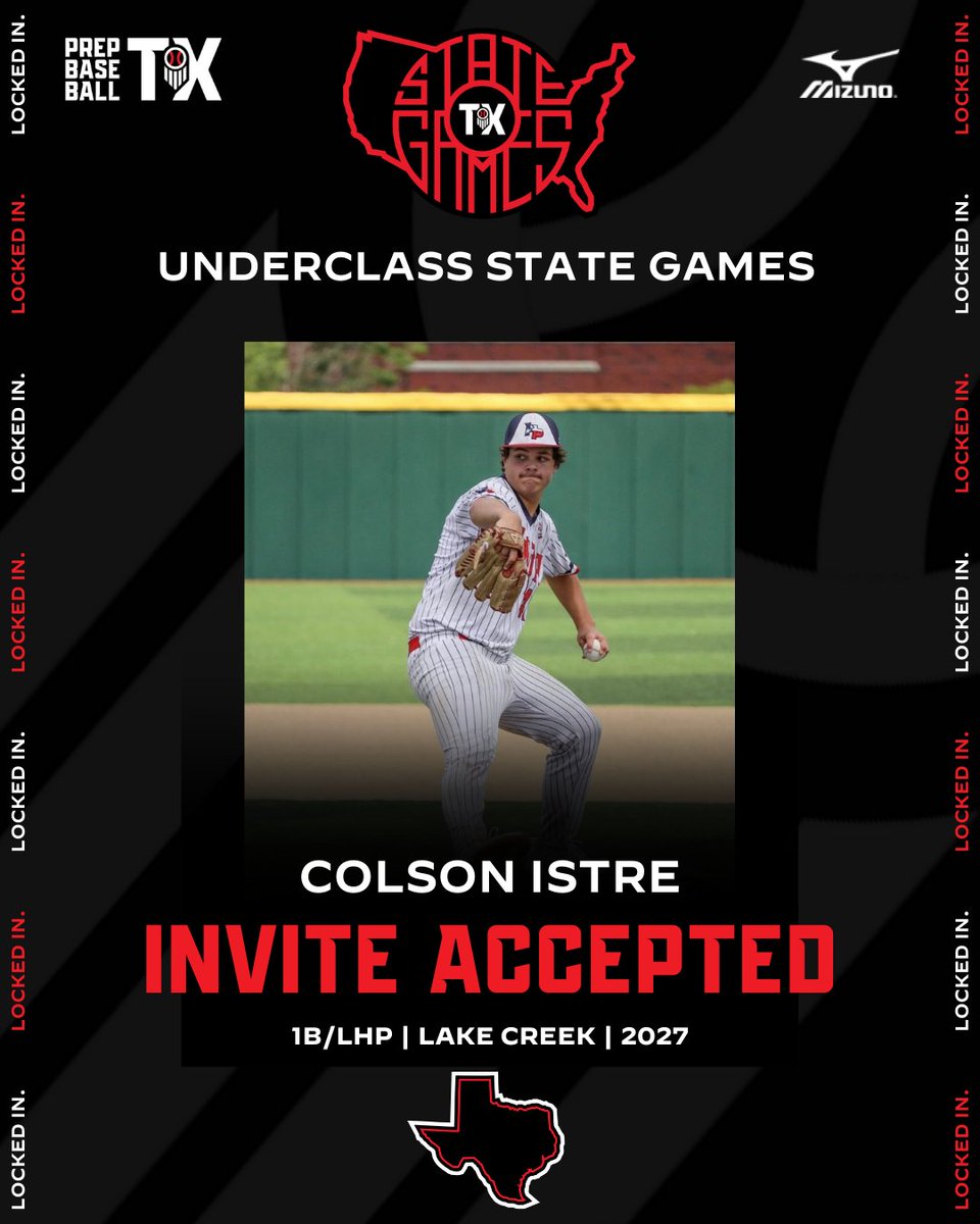 Prep Baseball Texas (@prepbaseball_tx) on Twitter photo ππ§πππ«ππ₯ππ¬π¬ πππππ πππ¦ππ¬ ππ§π―π’ππ πππππ©πππ
'27 1B/LHP Colson Istre (<a href="/ColsonIstre50/">Colson Istre</a>)
<a href="/LakeCreekBall/">Lake Creek Baseball</a> | <a href="/BanditoBaseball/">Banditos Baseball</a>
Istre will join us at the Underclass State Games (2027's & 2028's) on 11/2-11/3.
More Info:Β loom.ly/bumg96g ππ§πππ«ππ₯ππ¬π¬ πππππ πππ¦ππ¬ ππ§π―π’ππ πππππ©πππ
'27 1B/LHP Colson Istre (<a href="/ColsonIstre50/">Colson Istre</a>)
<a href="/LakeCreekBall/">Lake Creek Baseball</a> | <a href="/BanditoBaseball/">Banditos Baseball</a>
Istre will join us at the Underclass State Games (2027's & 2028's) on 11/2-11/3.
More Info:Β loom.ly/bumg96g