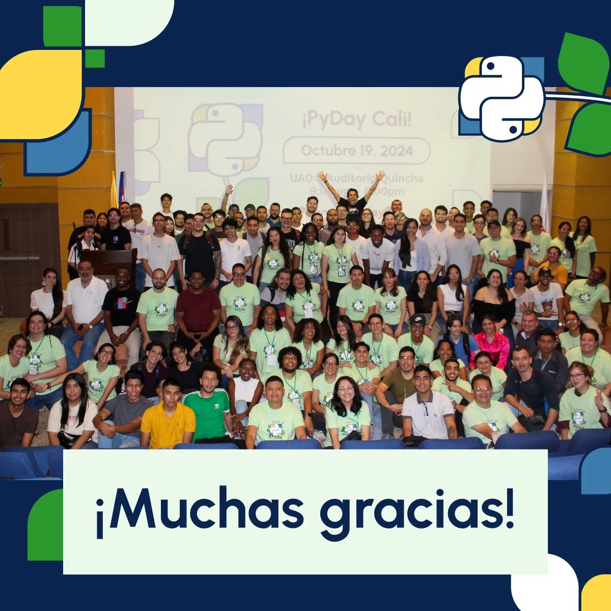 pythoncali's tweet image. ¡Queremos agradecerle a todas las personas que asistieron al #PyDayCali2024! Desde el equipo organizador, extendemos agradecimientos a las personas voluntarias, speakers, comunidades y sponsors, que creyeron en nuestro evento y lo vivieron con nosotros el pasado 19 de Octubre.
