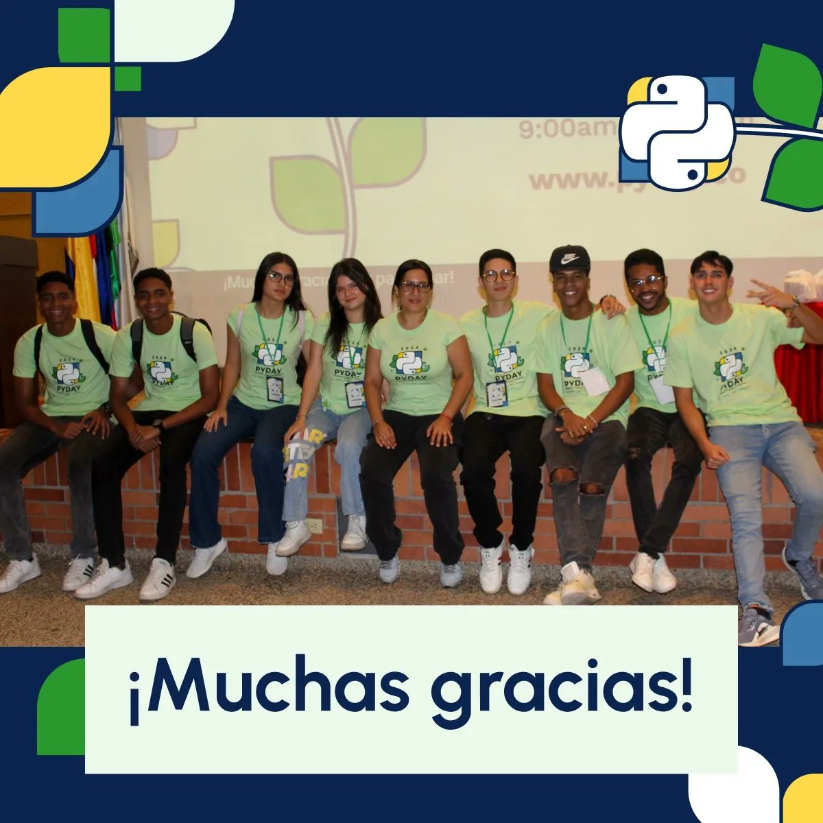 pythoncali's tweet image. ¡Queremos agradecerle a todas las personas que asistieron al #PyDayCali2024! Desde el equipo organizador, extendemos agradecimientos a las personas voluntarias, speakers, comunidades y sponsors, que creyeron en nuestro evento y lo vivieron con nosotros el pasado 19 de Octubre.
