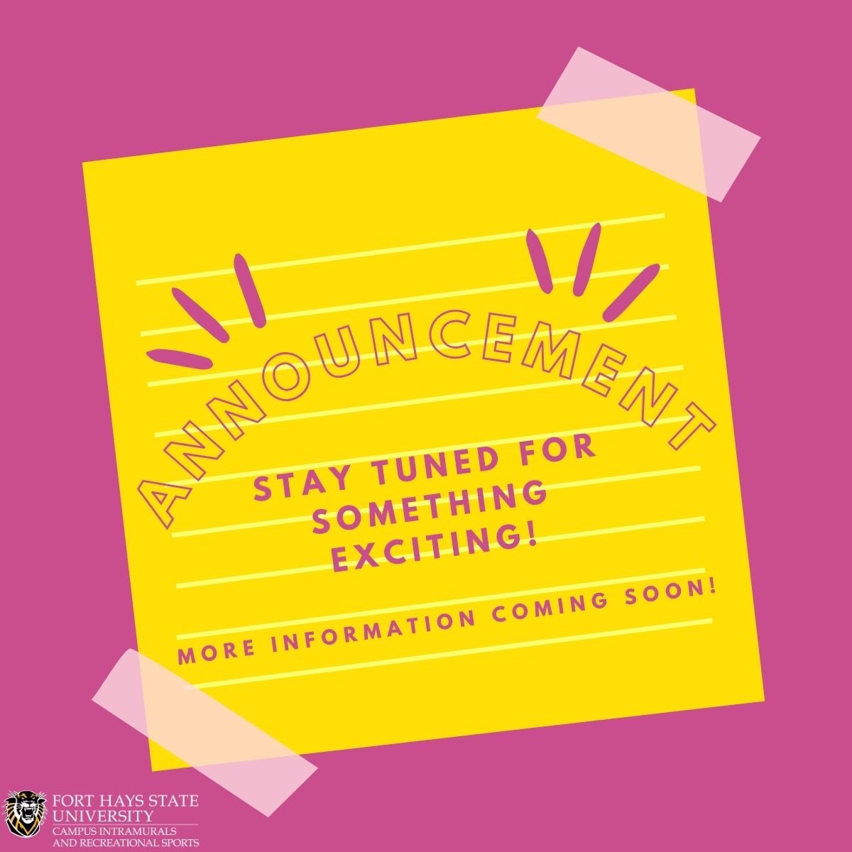 FHSUimrec's tweet photo. Wonder what this could be🤔 https://t.co/XaRalkwKjC
