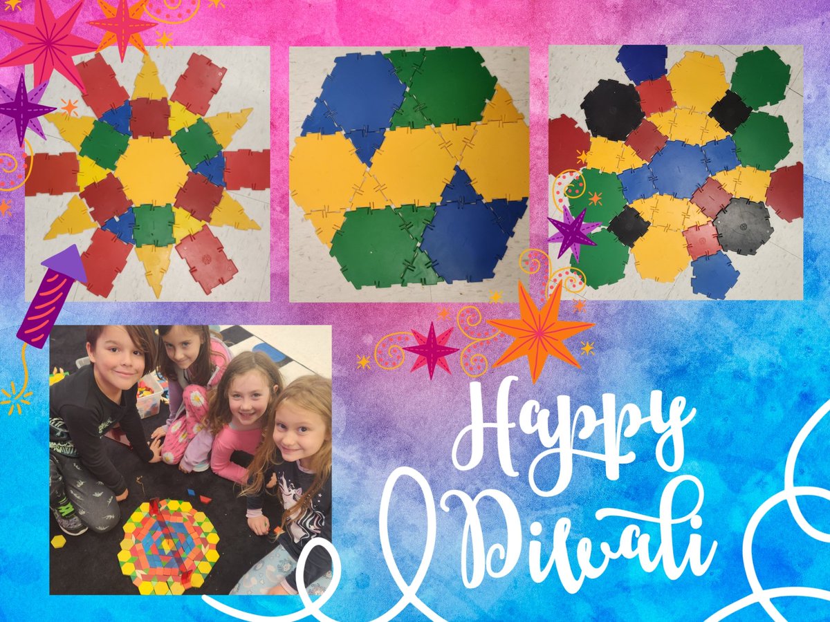 BrainyBunch2s's tweet photo. We celebrated the art of #Rangoli for #Diwali! 🌼 Instead of coloured sand or rice, we used math manipulatives to create beautiful designs on the floor. We explored shapes, patterns, and symmetry, turning math into art! #CreativeMath #DiwaliCelebration #ShapesInArt https://t.co/GgYEW0tXAD