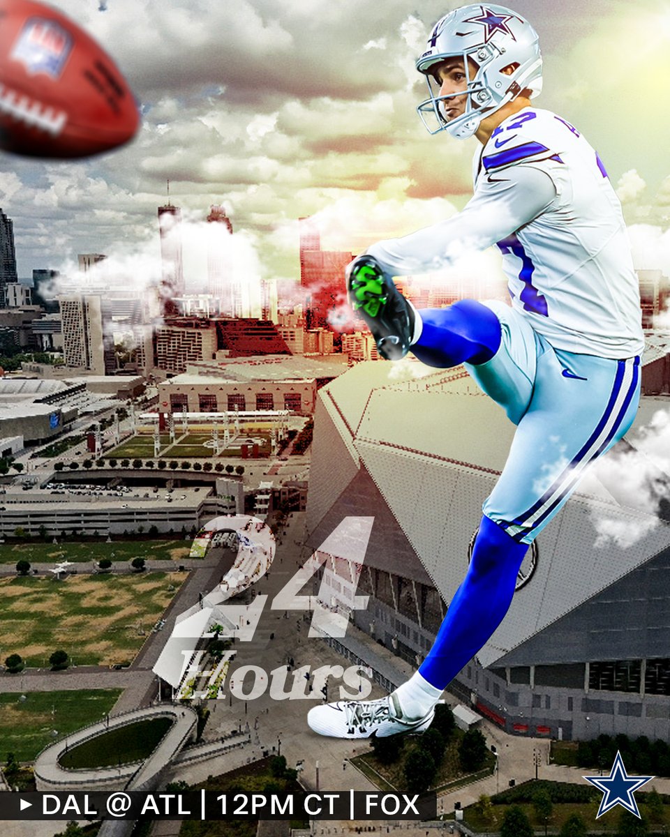 dallascowboys's tweet image. 2️⃣4️⃣ hours 'til kickoff

#DALvsATL | #DallasCowboys