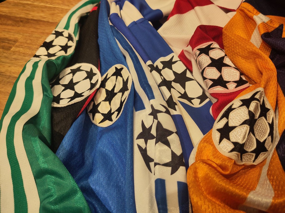 ForzaSecondHand's tweet image. Disse åtte draktene brukt i Champions League, pluss 27 til, skal de neste månedene bidra inn i finansieringa av @Nf_folkehelsen sin forskning på demens ❤️ Alle draktene stammer fra én enkelt spiller (@Nidarossporten avslører hvem i løpet av helga).