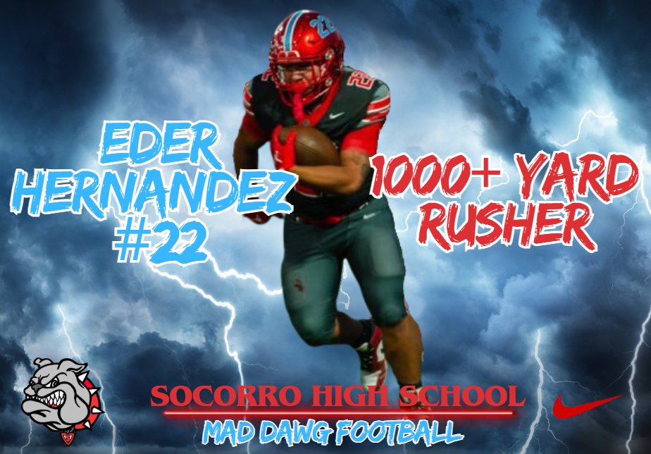 1st 1,000-yard Rusher in over 10 years (or more)!! Way to work <a href="/ederhernandez0/">Eder Hernandez</a> Great Job to the BIG Guys up front <a href="/Coach_Fama/">Coach Famaligi</a> <a href="/GilbertMenaJr2/">Gilbert Mena Jr</a> 2 Games left. Keep working kid. GO Dawgs!!
#MDF