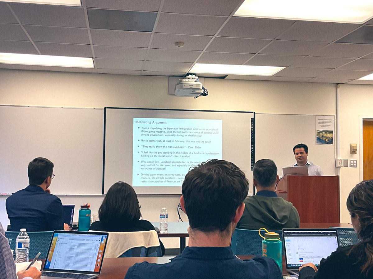 EdHeadington's tweet photo. #CGU’s Dr. #CarlosAlgara serving as a Discussant to #UCSD professor #BenNoble’s presentation at #SoCalPIPE hosted by #UCLA.
#PoliticalEconomy #PoliticalScience #POTUS #Congress #Partisanship #LosAngeles .@algaraca .@CGUnews .@benjaminsnoble https://t.co/3PYX3KZWC3