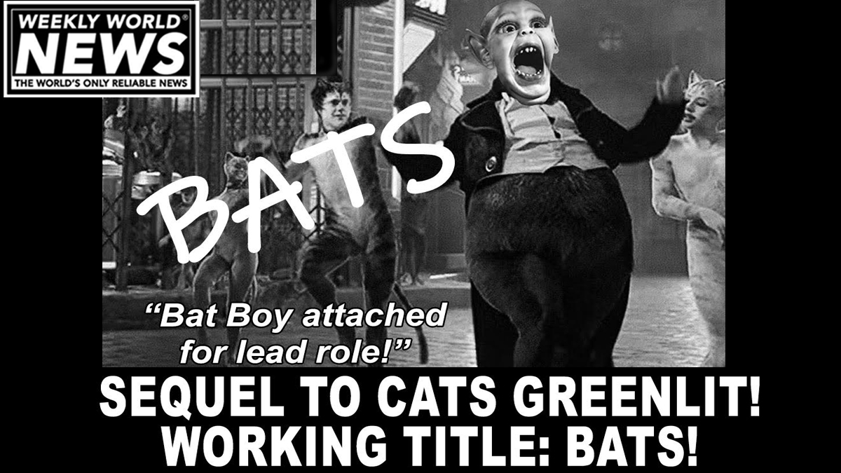 weeklyworldnews's tweet photo. Demand for tickets is going to be NUTS!! "Bat Boy promises NOT to use Ticketmaster!"
#bats #cats #batboy #broadway #greenlit #musical #thegreatwhiteway https://t.co/vWAGdbRuXg