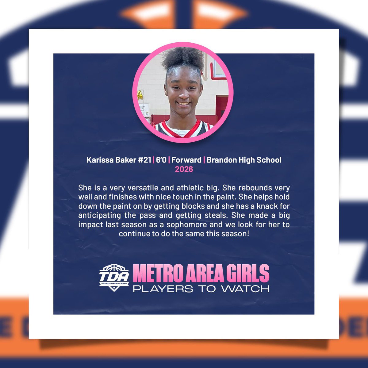 Get to know some of the amazing talent from our Metro Area Girls Players To Watch List! ⬇️

Karissa Baker (<a href="/BigBucket212/">Karissa Baker</a> ) | Brandon High School 2026