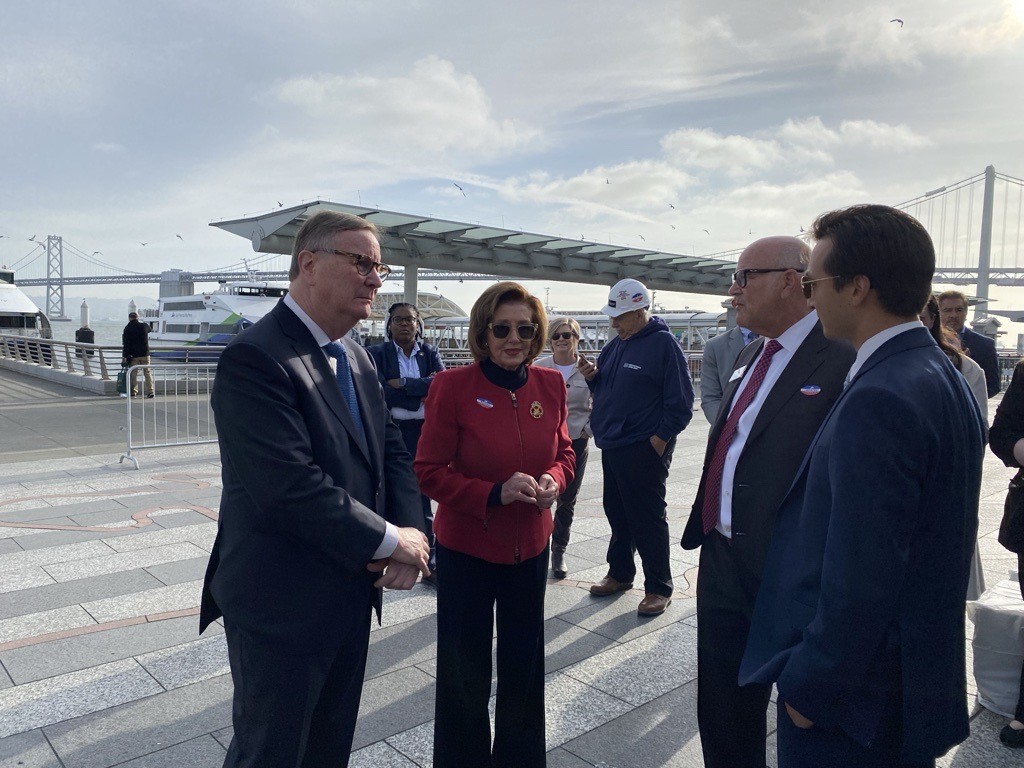Bay Area Council (@bayareacouncil) on Twitter photo Honored to join <a href="/SpeakerPelosi/">Nancy Pelosi</a>, <a href="/UCSF/">UC San Francisco</a> Chancellor Sam Hawgood and other leaders <a href="/JimWunderman/">Jim Wunderman</a> this morning to announce $55M <a href="/EPA/">U.S. EPA</a> grant for new <a href="/SFBayFerry/">San Francisco Bay Ferry</a> Mission Bay terminal, new 400-passenger zero-emission ferry & charging infrastructure Honored to join <a href="/SpeakerPelosi/">Nancy Pelosi</a>, <a href="/UCSF/">UC San Francisco</a> Chancellor Sam Hawgood and other leaders <a href="/JimWunderman/">Jim Wunderman</a> this morning to announce $55M <a href="/EPA/">U.S. EPA</a> grant for new <a href="/SFBayFerry/">San Francisco Bay Ferry</a> Mission Bay terminal, new 400-passenger zero-emission ferry & charging infrastructure