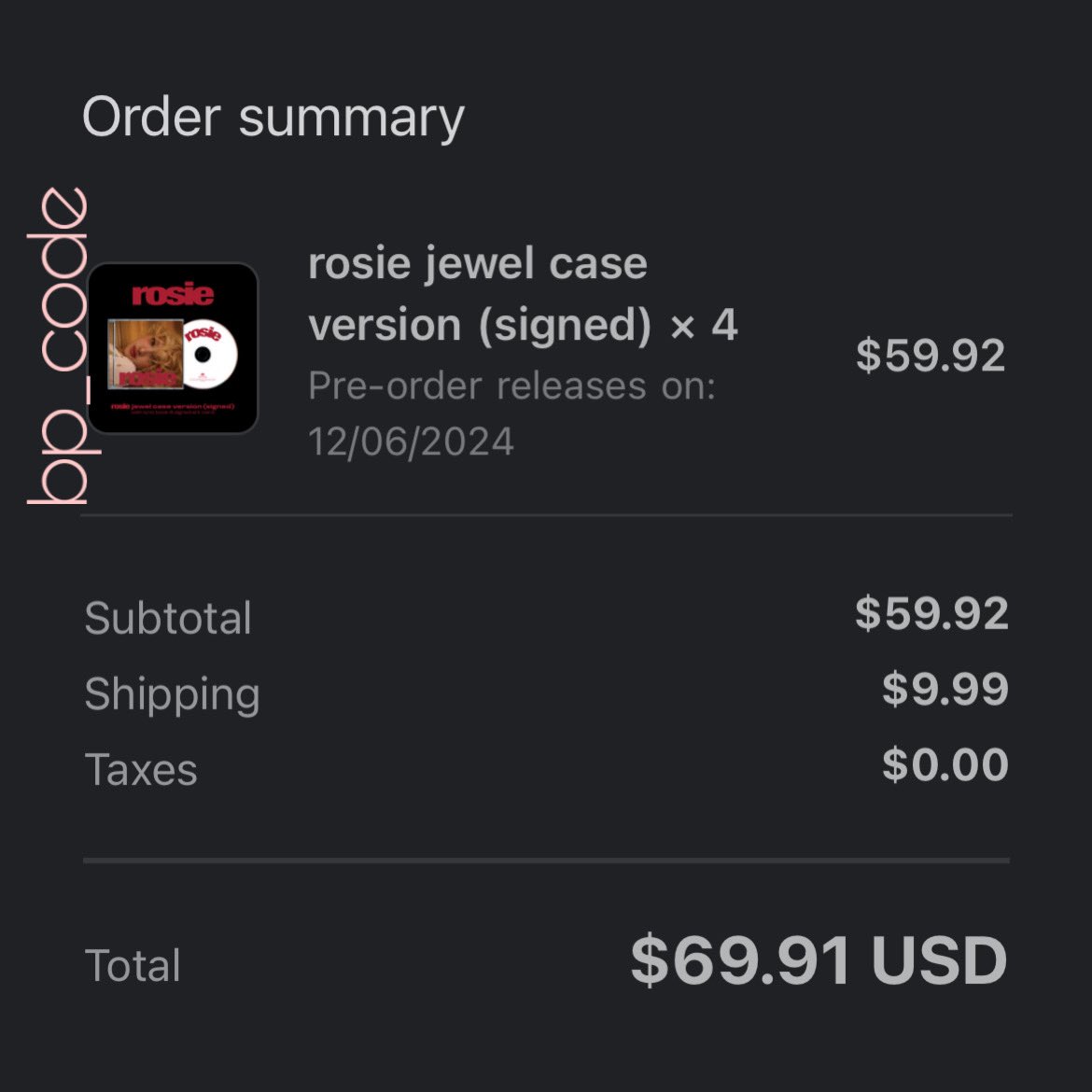 bp_codetw's tweet photo. |Pre กดแล้ว✅| #ROSÉ rosie jewel case version (signed) 

💸ราคา 1,390.- มัดจำ 700.-

ส่งฟรี

กดมาแค่ 4 บั้มค่า

สนใจ dm/Line: https://t.co/hMaMCvr8Yv มาได้เลยค่ะ 💓
#ตลาดนัดblackpink #ตลาดนัดบพ #ตลาดนัดROSÉ #bpcode_up https://t.co/S5KuNB5QJK