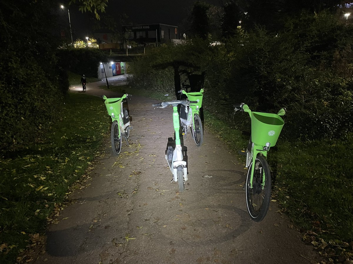 lizzyarcher's tweet photo. @limebike when will you enforce parking that mean this can’t happen, when I’ve used bikes in London, the app has made me re-park even when I’m in a designated space based on a pic, but why not MK. No chance for a wheelchair to get through and annoying on my bike to go round. https://t.co/OfLb6h2fdd