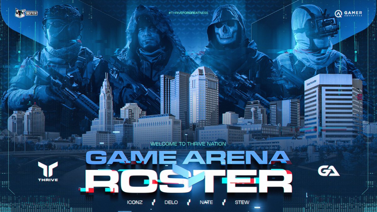 🔹WE’RE THRIVING🔹

Officially Introducing our Call of Duty Roster competing in this weekend’s <a href="/GameArenaCBUS/">Game Arena</a> Local LAN Event.

🔹THR | <a href="/Delo_EST/">Delo !</a> 
🔹THR | <a href="/stewski_/">stew</a>
🔹THR | <a href="/AidenIconZ/">IconZ</a>
🔹THR | <a href="/NateTerminated_/">OMiT Nate</a>

Welcome to #ThriveNation !