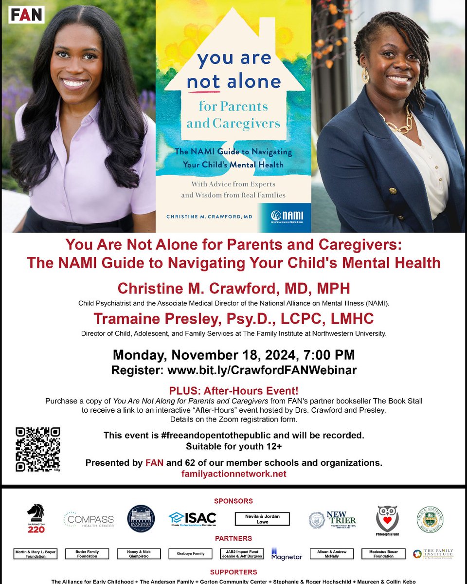 The Family Institute (@tfinu) on Twitter photo Join Tramaine Presley of The Family Institute for a conversation with <a href="/DrChrissyC/">Christine Crawford, MD, MPH</a>, author of "You are Not Alone for Parents and Caregivers" as they discuss Crawford's book during a <a href="/FamilyActionNet/">FAN (Family Action Network)</a> webinar taking place on November 18. Register here: bit.ly/CrawfordFANWeb… Join Tramaine Presley of The Family Institute for a conversation with <a href="/DrChrissyC/">Christine Crawford, MD, MPH</a>, author of "You are Not Alone for Parents and Caregivers" as they discuss Crawford's book during a <a href="/FamilyActionNet/">FAN (Family Action Network)</a> webinar taking place on November 18. Register here: bit.ly/CrawfordFANWeb…