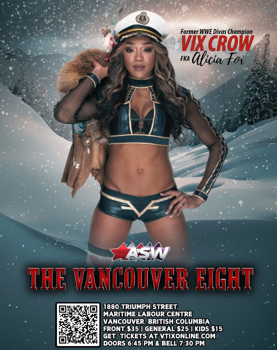 ASWCANADA's tweet photo. Entrant #3 to The Vancouver Eight at ASW Grindhouse wants you to "Have a Foxxy Holiday"!

Can you believe that @VIX_CROW is going after ASW Women's gold on Jan 11/25 in Vancouver?

The former WWE Diva Alicia Fox will be ready for all opponents in this tournament including @DanikaDiehard and @MurphyMadsen - not to be missed!
https://t.co/Ltmf6YvOKj