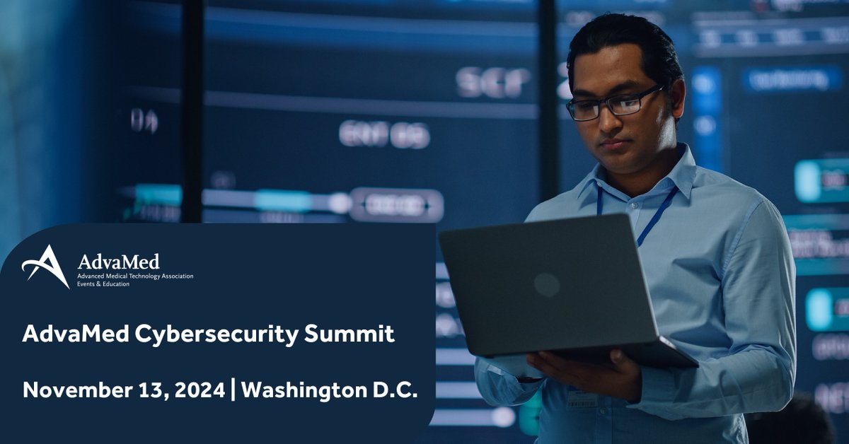 Prepare for tomorrow’s cybersecurity challenges today at the AdvaMed Cybersecurity Summit on Nov. 13 in D.C.! Join industry and FDA experts to tackle the latest in medtech cybersecurity and connect with top professionals across the field. Secure your spot: hubs.ly/Q02WFlMb0