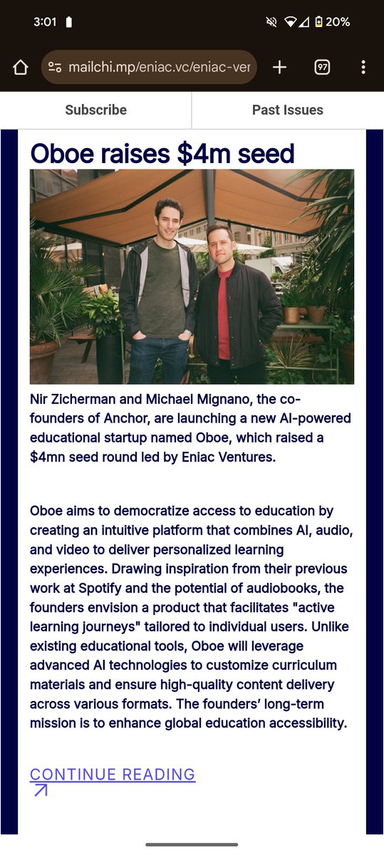 Eniac's Fall Newsletter is out 🍂🎃

Featuring new financings from

<a href="/ghst_io/">Ghost</a>
<a href="/TheLevelAI/">LevelAI</a>
Nirvana
<a href="/KindoAI/">Kindo</a>
<a href="/tryattention/">Attention</a>
Edera
Reframe
<a href="/oboelabs/">Oboe</a>
<a href="/evertune_ai/">evertune_ai</a>

Check it out @ mailchi.mp/eniac.vc/eniac…