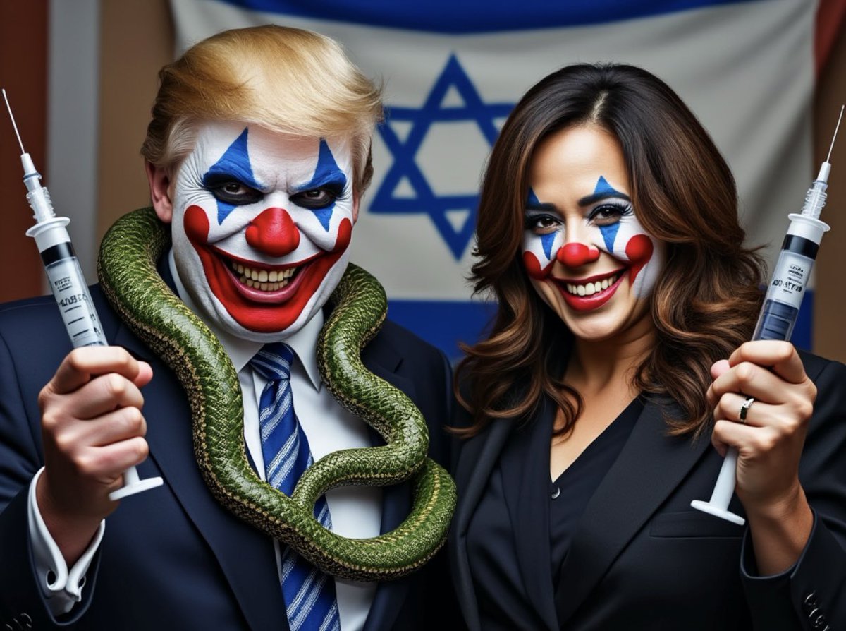 andrealynn_rn2's tweet photo. Choosing between either clown won’t change the circus; they’re both part of the same act. Voting for either one is consent to evil and tyranny; your support ensures the circus continues. https://t.co/FdyKMfwKaP
