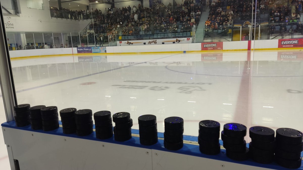 RaidersIHCMN's tweet photo. Enough pucks for the game? ,🤣 https://t.co/zBP6n5vjz5