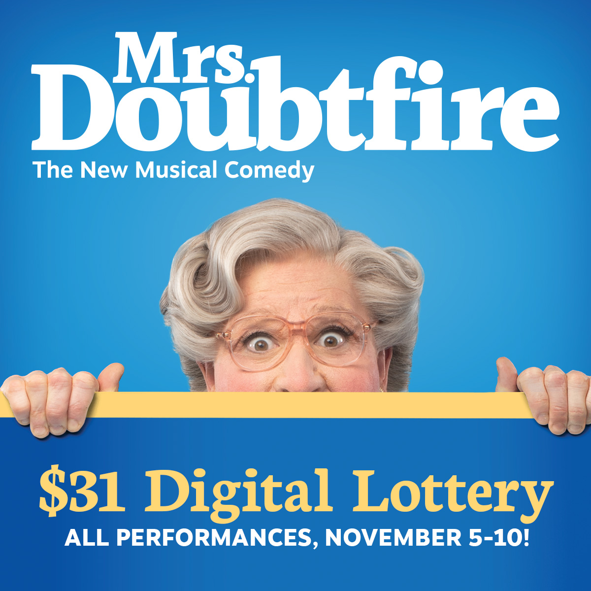 Craving a familiar favorite? 🧹 Halloween might be over but we've got a blessing in disguise stopping in Fort Worth next week, MRS. DOUBTFIRE. Snag up to four $31 tickets with our digital lottery!

🎟 Entries open at 9am on Mon 11/4 for Opening Night 11/5
ww.basshall.com/lottery