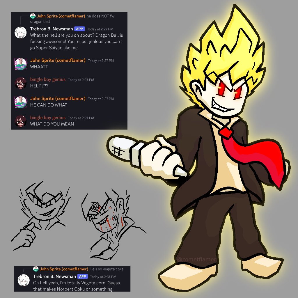 cometflamer's tweet photo. Why didn’t Trebron do this during Friends and Fellas? Is he stupid?
#FNF #FNFWeekly #DragonBall https://t.co/Y6PLlT2h5I