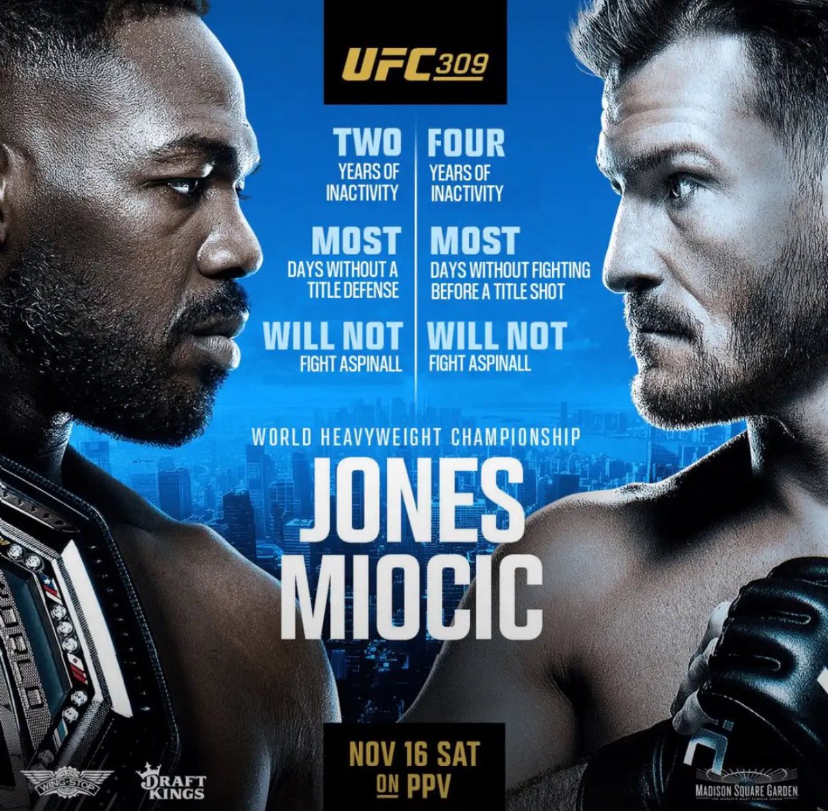 BenTheBaneDavis's tweet image. Lore accurate Jones vs Miocic poster 💀😭